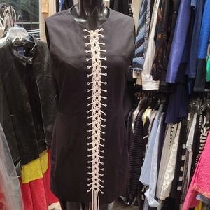 Black Lace-Up Mini Dress